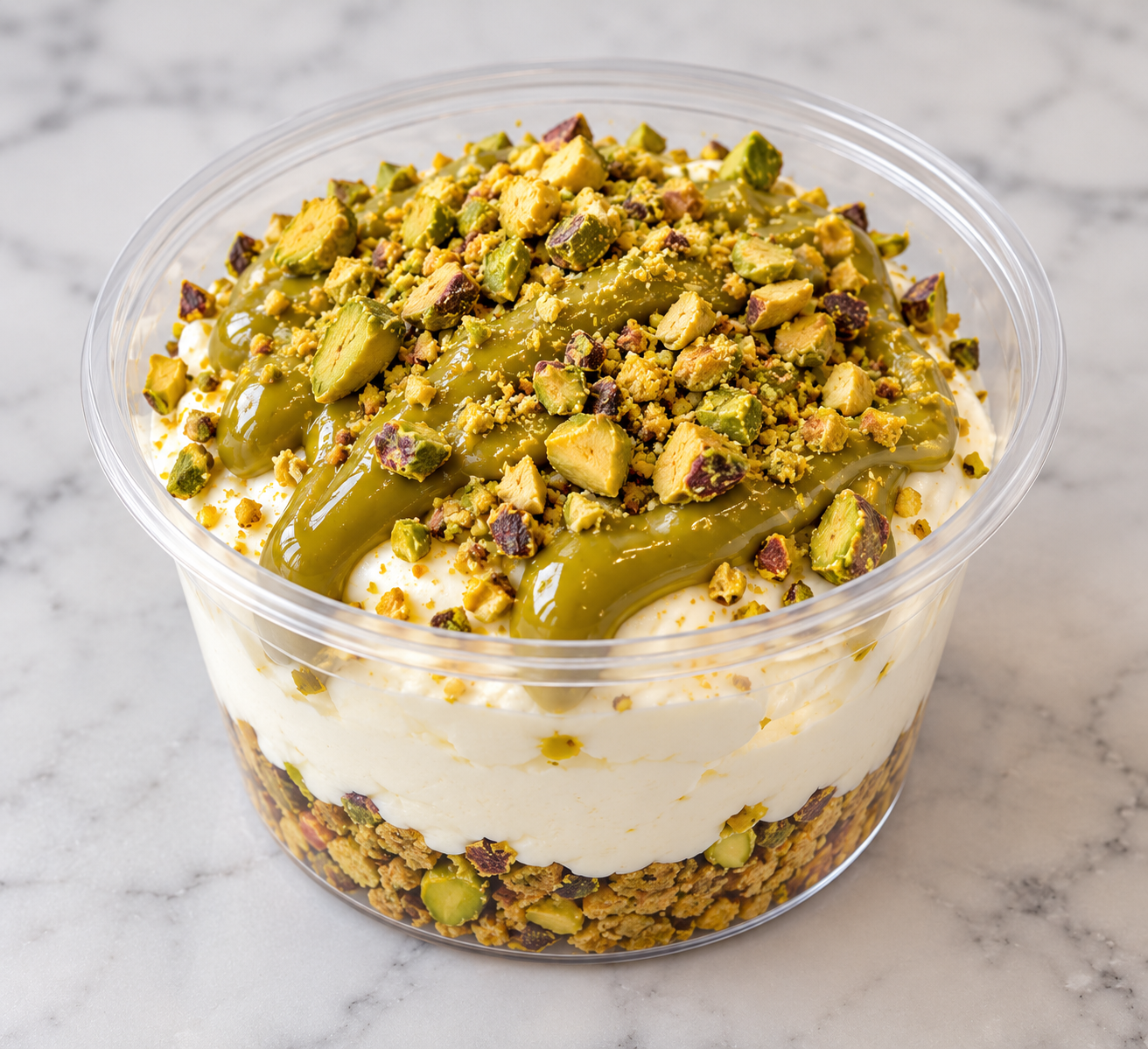 DESSERT - FROMAGE BLANC PISTACHE FROMAGE BLANC, SPECULOOS, CREME DE PISTACHE ET SES ÉCLATS DE PISTACHE – Image 1
